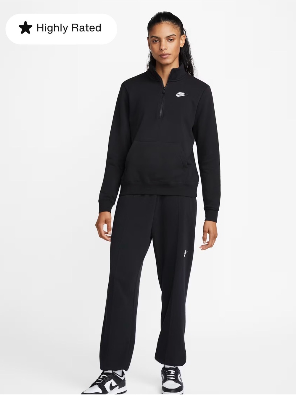 Nike Black Women's Half-Zip Pullover Sweatshirt - Picture 5 of 5